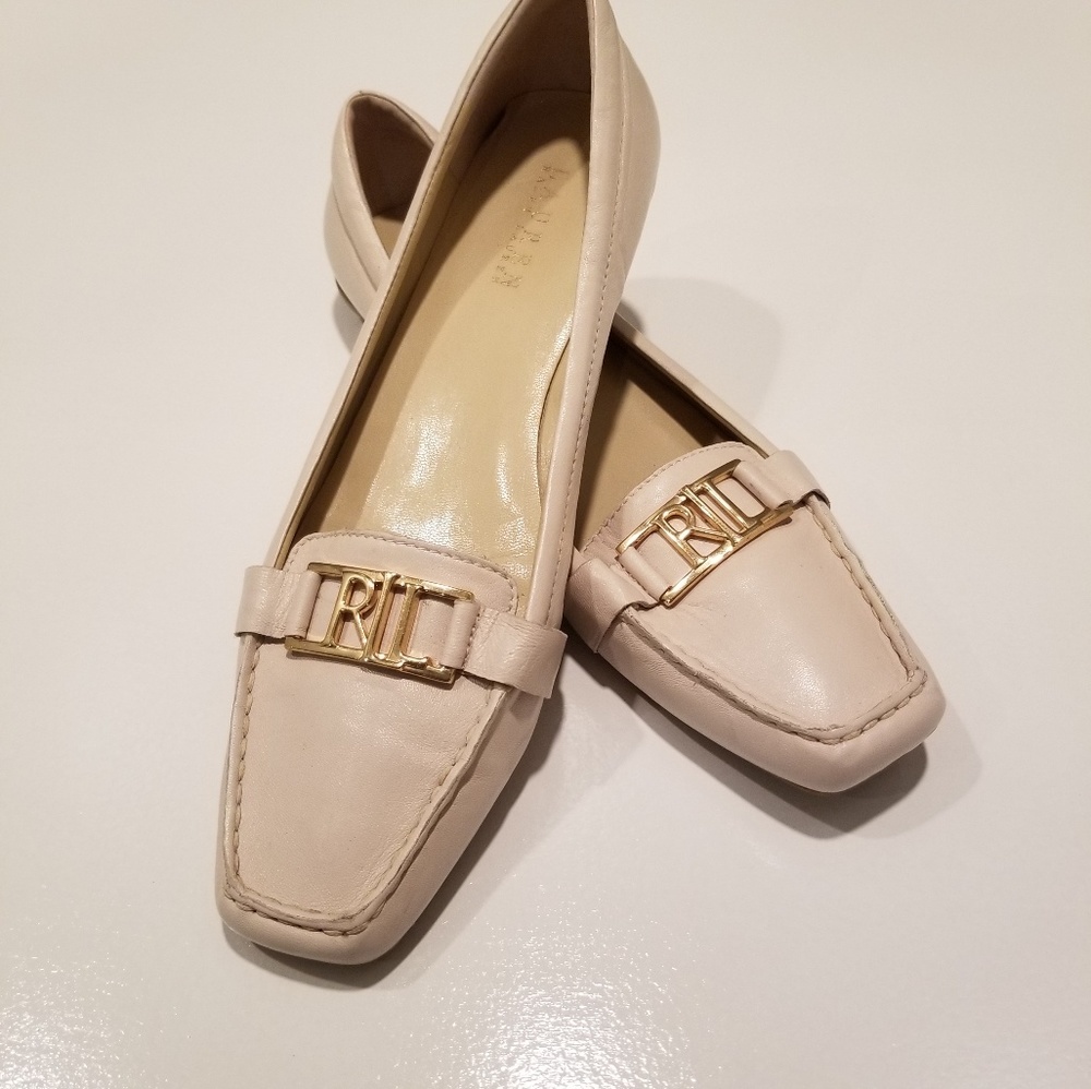 Lauren Ralph Lauren cream real leather loafers